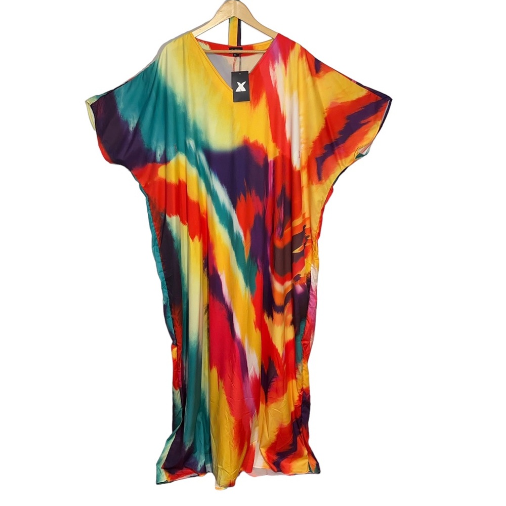 NWT XPlus Wear Womens Rainbow Kaftan Pride LGBTQIA